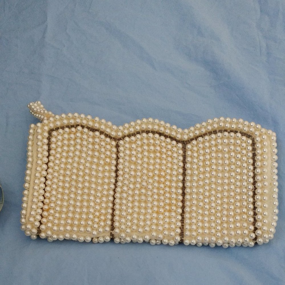 Pearl Clutch Purse, with zipper close, I believe it is Vintage
